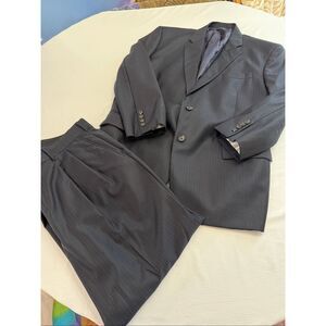 Brooks Brothers 1818 Madison Saxxon Navy Blue Pinstripe Suit Size 48R Pants W 43